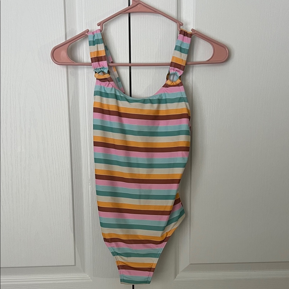 Wonder Nation Multicolor Striped Kids Swim One Piece